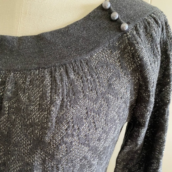 Ballet neck jacquard pattern pullover sweater - Picture 3 of 5